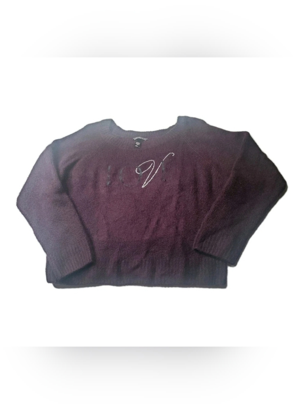 Victoria's Secret Sweater Womens Large Burgundy Maroon LOVE Studded Soft